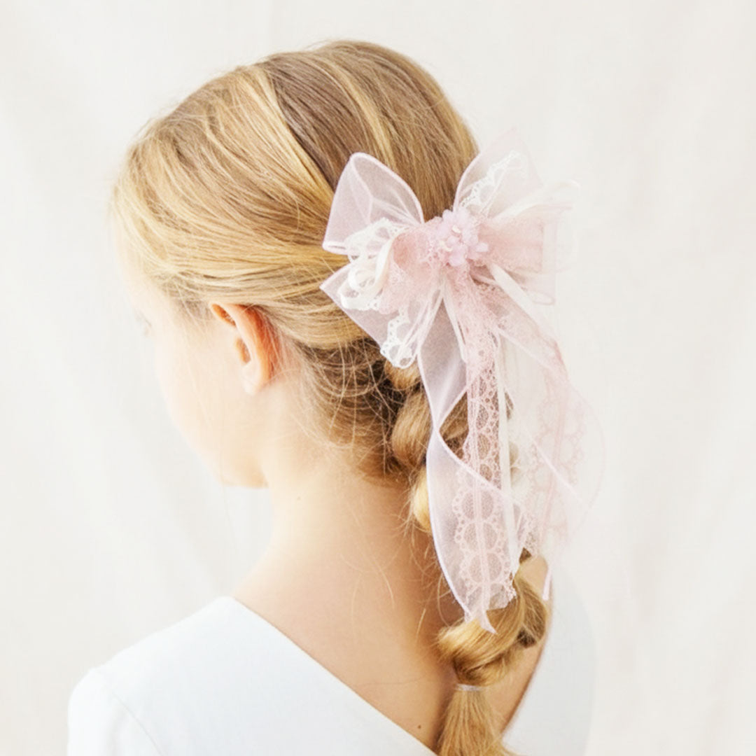 Tocado de comunion |Brigitte rosa